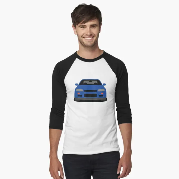 Nissan Skyline GT-R R34 Baseball 3/4 Sleeve T-shirt
