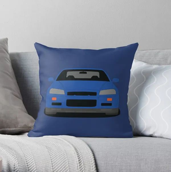 Nissan GT-R R34 Throw Pillow