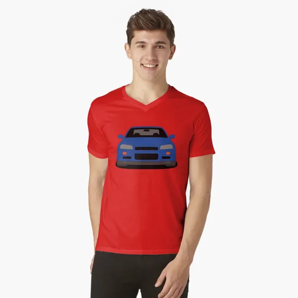 Nissan Skyline GT-R R34 V Neck T-shirt