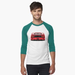 Ferrari F40 3/4 Sleeve Baseball T-shirt